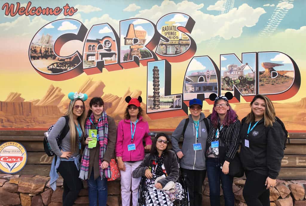 ICAN staff and clients at an Disneyland