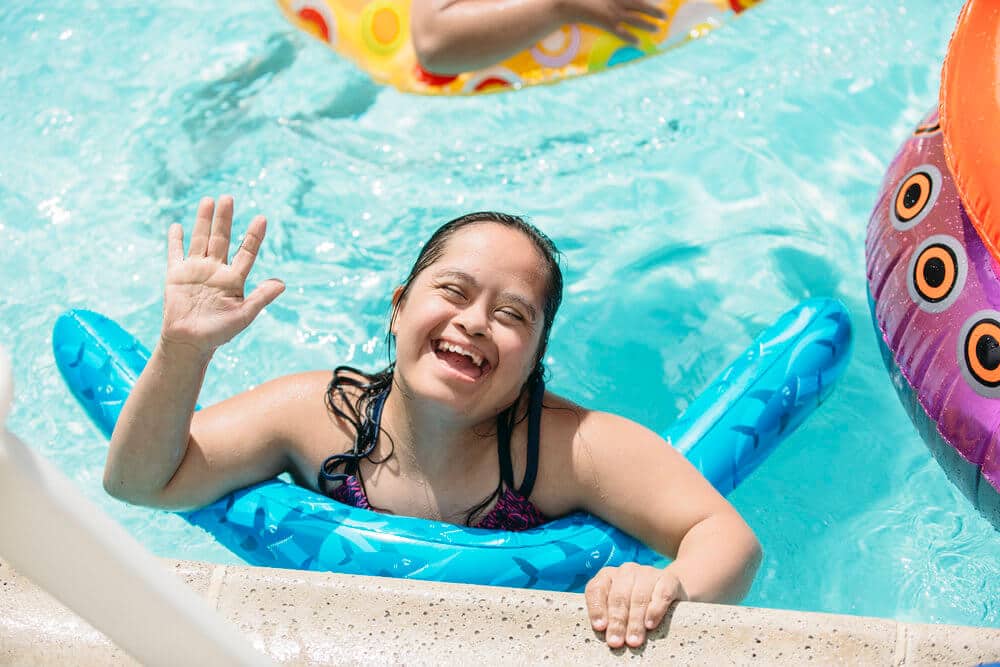 young woman in swimming pool