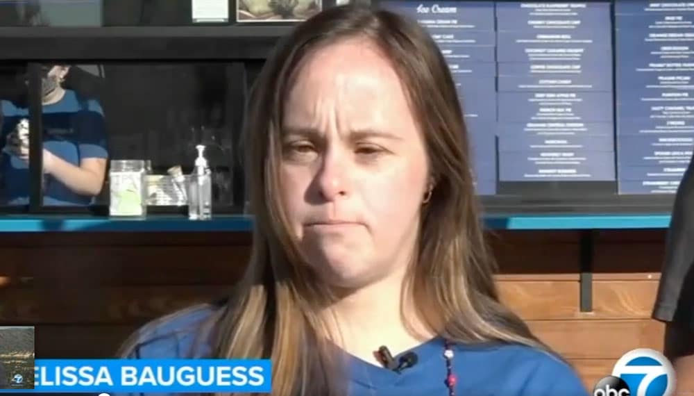 Melissa Bauguess at her job at Handels Ice Cream in Long Beach