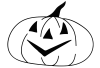 black and white jack-o-lantern